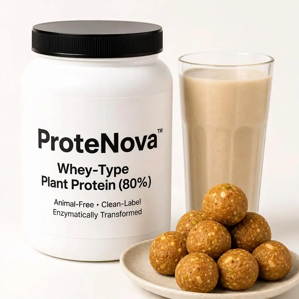 ProteNova enzymatically transformed plant protein powder